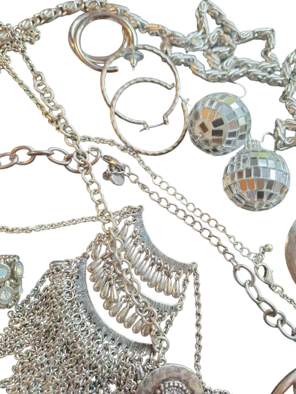Silver Toned Fashion Jewelry Bundle Glitter Princess Photo Shoot Met GALA READY